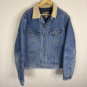 Stormrider Mustang Denim Jacket Corduroy Collar‎ Mens 44 Tall Blue Storm Rider